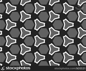 Seamless geometric pattern. Black, grey and white shapes.