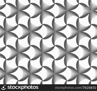 Seamless geometric pattern. Gray abstract geometrical design. Flat monochrome design.Monochrome gradually striped black pointy flowers.