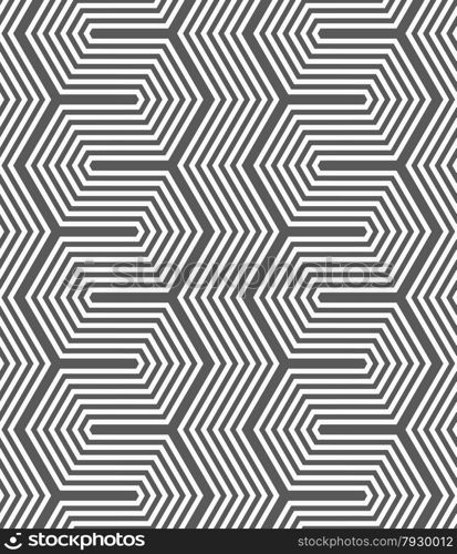 Seamless geometric pattern. Gray abstract geometrical design. Flat monochrome design.Monochrome dark hexagonal zigzag.