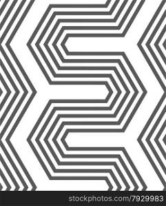 Seamless geometric pattern. Gray abstract geometrical design. Flat monochrome design.Monochrome hexagonal zigzag.