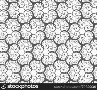 Seamless geometric pattern. Gray abstract geometrical design. Flat monochrome design.Monochrome many spirals.