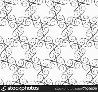 Seamless geometric pattern. Gray abstract geometrical design. Flat monochrome design.Monochrome spirals forming circles.