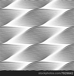 Seamless geometric pattern. Gray abstract geometrical design. Flat monochrome design.Monochrome striped egg shapes.