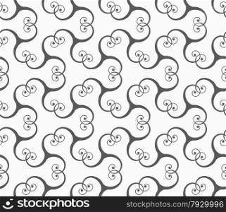 Seamless geometric pattern. Gray abstract geometrical design. Flat monochrome design.Monochrome with spiral eyes.