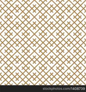 Seamless geometric pattern, great design for any purpose.Pattern background vector.Average thickness lines.Gold and white.Japanese style Kumiko.. Seamless geometric pattern in golden and white.Japanese style Kumiko.