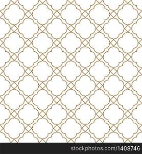 Seamless geometric pattern, great design for any purpose.Pattern background vector.Average thickness lines.Gold and white.. Seamless geometric pattern in golden and white.