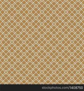 Seamless geometric pattern, great design for any purpose.Pattern background vector.Average thickness lines.Golden and white.. Seamless geometric pattern in golden and white.