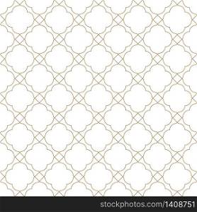Seamless geometric pattern, great design for any purpose.Pattern background vector.Fine lines.Gold and white.. Seamless geometric pattern in golden and white.