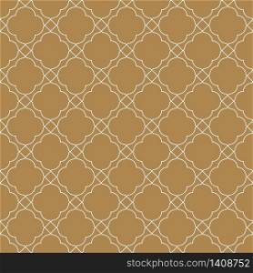 Seamless geometric pattern, great design for any purpose.Pattern background vector.Fine lines.Golden and white.. Seamless geometric pattern in golden and white.