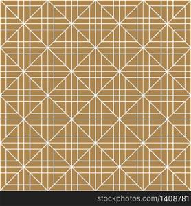 Seamless geometric pattern, great design for any purpose.Pattern background vector.Fine lines.Gold and white.Japanese style Kumiko.. Seamless geometric pattern in golden and white.Japanese style Kumiko.
