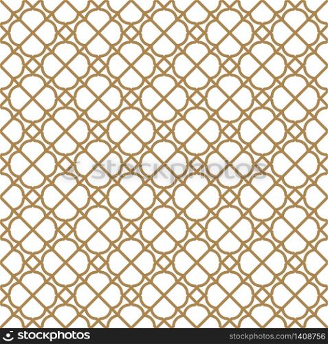 Seamless geometric pattern, great design for any purpose.Pattern background vector.Thick line.Gold and white.. Seamless geometric pattern in golden and white.
