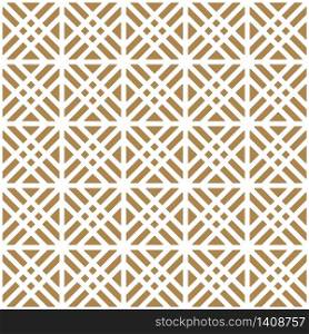 Seamless geometric pattern, great design for any purpose.Pattern background vector.Thick lines.Gold and white.Japanese style Kumiko.ROUNDED CORNERS.. Seamless geometric pattern in golden and white.Japanese style Kumiko.ROUNDED CORNERS.