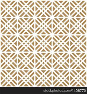 Seamless geometric pattern, great design for any purpose.Pattern background vector.Thick lines.Gold and white.Japanese style Kumiko.. Seamless geometric pattern in golden and white.Japanese style Kumiko.