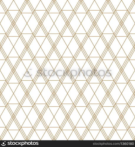 Seamless geometric pattern, great design for any purpose.Pattern background vector.Thin lines.Gold and white.Japanese style Kumiko.. Seamless geometric pattern in golden and white.Japanese style Kumiko.