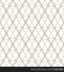 Seamless geometric pattern, great design for any purpose.Pattern background vector.Thin lines.Gold and white.Japanese style Kumiko.. Seamless geometric pattern in golden and white.Japanese style Kumiko.