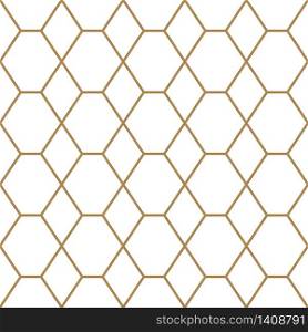 Seamless geometric pattern, great design for print, lasercutting, engraving.Pattern background vector.Gold and white.Japanese style Kumiko.Average thickness lines.. Seamless geometric pattern in golden and white.Japanese style Kumiko.