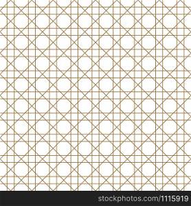 Seamless geometric pattern, great design for print, lasercutting, engraving,wrapping.Pattern background vector.Gold and white.Average thickness lines.. Seamless geometric pattern in golden and white.Japanese style Kumiko.