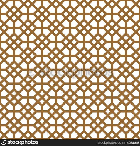 Seamless geometric pattern, great design for print, lasercutting, engraving,wrapping.Pattern background vector.Gold and white.Thick lines. Seamless geometric pattern in golden and white.Japanese style Kumiko.