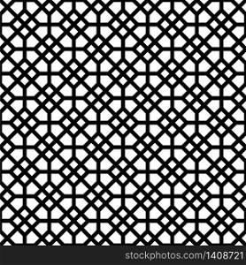 Seamless geometric pattern, great design for print, lasercutting, engraving,wrapping.Pattern background vector.Black and white.Thick lines. Seamless geometric pattern in black and white .Japanese style Kumiko.