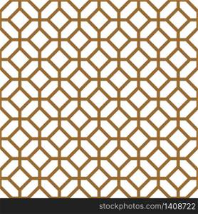Seamless geometric pattern, great design for print, lasercutting, engraving,wrapping.Pattern background vector.Gold and white.Thick lines. Seamless geometric pattern in golden and white.Japanese style Kumiko.