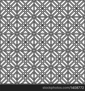 Seamless geometric pattern, great design for print, lasercutting, engraving,wrapping.Pattern background vector.Black and white.DOUBLED lines. Seamless geometric pattern in black and white .Japanese style Kumiko.