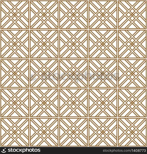 Seamless geometric pattern, great design for print, lasercutting, engraving,wrapping.Pattern background vector.Gold and white.DOUBLED lines. Seamless geometric pattern in golden and white.Japanese style Kumiko.