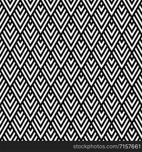 Seamless geometric pattern in style art deco.Black and white.Thick lines.. Seamless geometric pattern in style art deco.