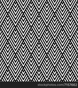 Seamless geometric pattern in style art deco.Black and white.Thick lines.. Seamless geometric pattern in style art deco.