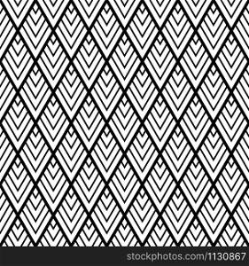 Seamless geometric pattern in style art deco.Black and white.Thick lines and average lines.. Seamless geometric pattern in style art deco.