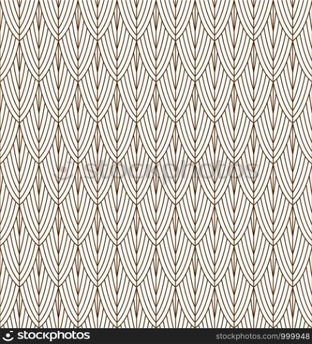 Seamless geometric pattern in style art deco.Brown color.Fine lines.