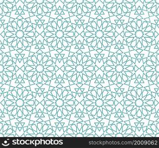 Seamless geometric pattern. Islamic ornament. Color lines.. Seamless geometric pattern. Islamic ornament.Blue and white.