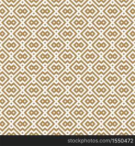 Seamless geometric pattern of simple shapes in brown and white.. Seamless simple geometric pattern in brown and white.