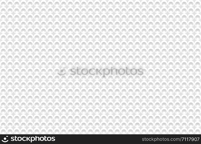 Seamless geometric pattern of small circles. Abstract white and gray gradient background, similar to knitted texture. Vector illustration, EPS10. Use as wallpaper, background, or print on tile, fabric