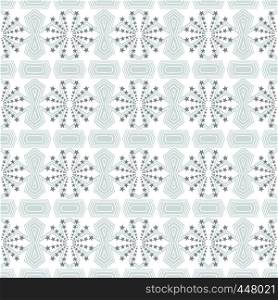 Seamless geometric pattern of soft blue stars and polygon shapes with white lines. Flat design vector illustration, EPS10. Use as background, wallpaper, gift wrap paper, tile and fabric prints.