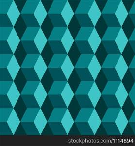 Seamless geometric pattern of volumetric cubes, rhombuses and squares for textiles, packaging, paper printing, simple backgrounds and textures. Shades of modern colors