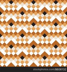 Seamless geometric pattern on beige with brown, black and white rhombs. Perfect for bedding, tablecloth, oilcloth or scarf textile design.