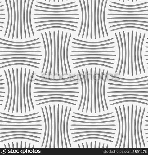 Seamless geometric pattern .Realistic shadow creates 3D look. Light gray colors.Cut out paper effect.Perforated strips pin will.