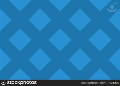 Seamless geometric pattern. Shaped 45 degree rotated blue squares on dark blue background.
