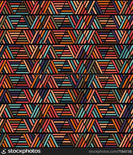 Seamless geometric pattern with multi-colored lines. Modern random colors for textiles, packaging, paper printing, simple backgrounds and textures.