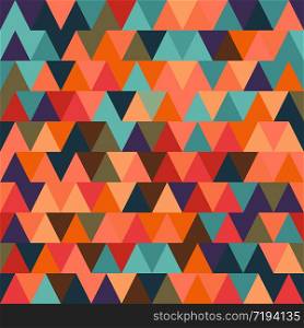 Seamless geometric pattern with multi-colored triangles. Modern random colors for textiles, packaging, paper printing, simple backgrounds and textures.