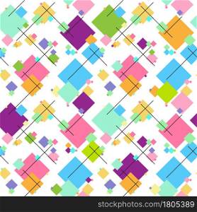 Seamless geometric pattern with squares and lines for textures, textiles and simple backgrounds. Scalable vector graphics