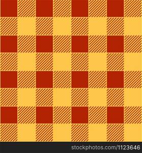 Seamless geometric plaid pattern in red and orange shades for textiles, packaging, paper printing, simple backgrounds and texture.