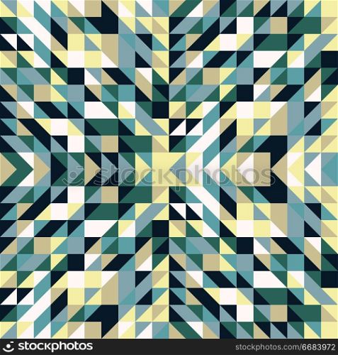 Seamless geometric triangle pattern. Abstract retro geometric background. Tiled wallpaper surface. The texture of the mosaic is suitable for prints, poster design, textiles, T-shirts. Vector. Seamless geometric triangle pattern. Abstract retro Vector