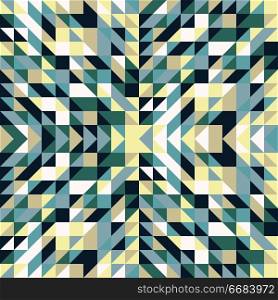 Seamless geometric triangle pattern. Abstract retro geometric background. Tiled wallpaper surface. The texture of the mosaic is suitable for prints, poster design, textiles, T-shirts. Vector. Seamless geometric triangle pattern. Abstract retro Vector