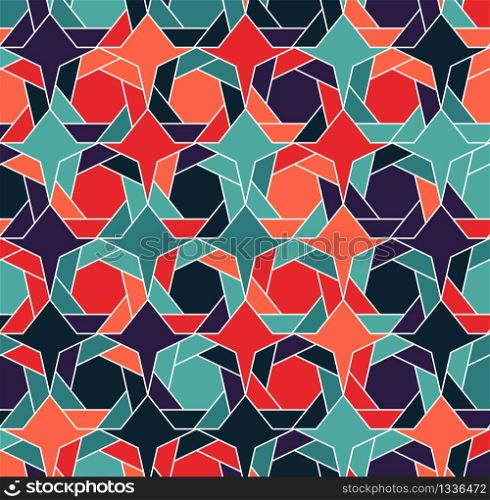Seamless geometric vector pattern, modern colors, geometric shapes. Stock vector panel.