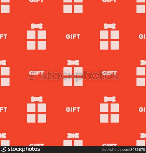 Seamless gift pattern on a red background. Seamless gift pattern