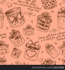 Seamless gift present boxes pattern background vector illustration