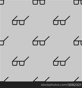 Seamless glasses pattern on a gray background. Seamless glasses pattern