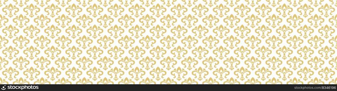 Seamless gold ornament on a white background. Illustration for backgrounds, banners, advertising and creative design. Flat style

