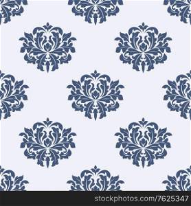 Seamless gray colored floral arabesque pattern in damask style motifs suitable for wallpaper, tiles and fabric design isolated over colored background. Floral seamless arabesque pattern